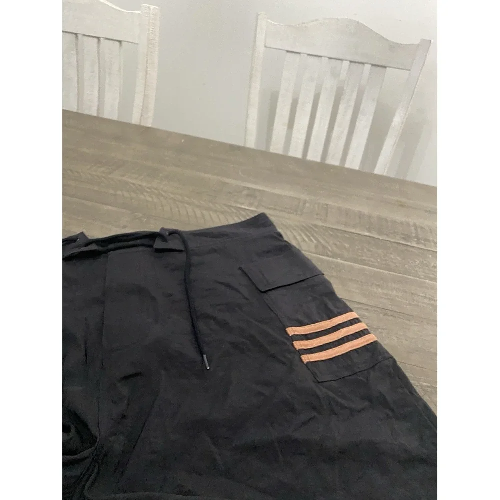Vtg Rare Men's Adidas Black With Orange Sided Stripe Board Shorts Sz XL Trunks